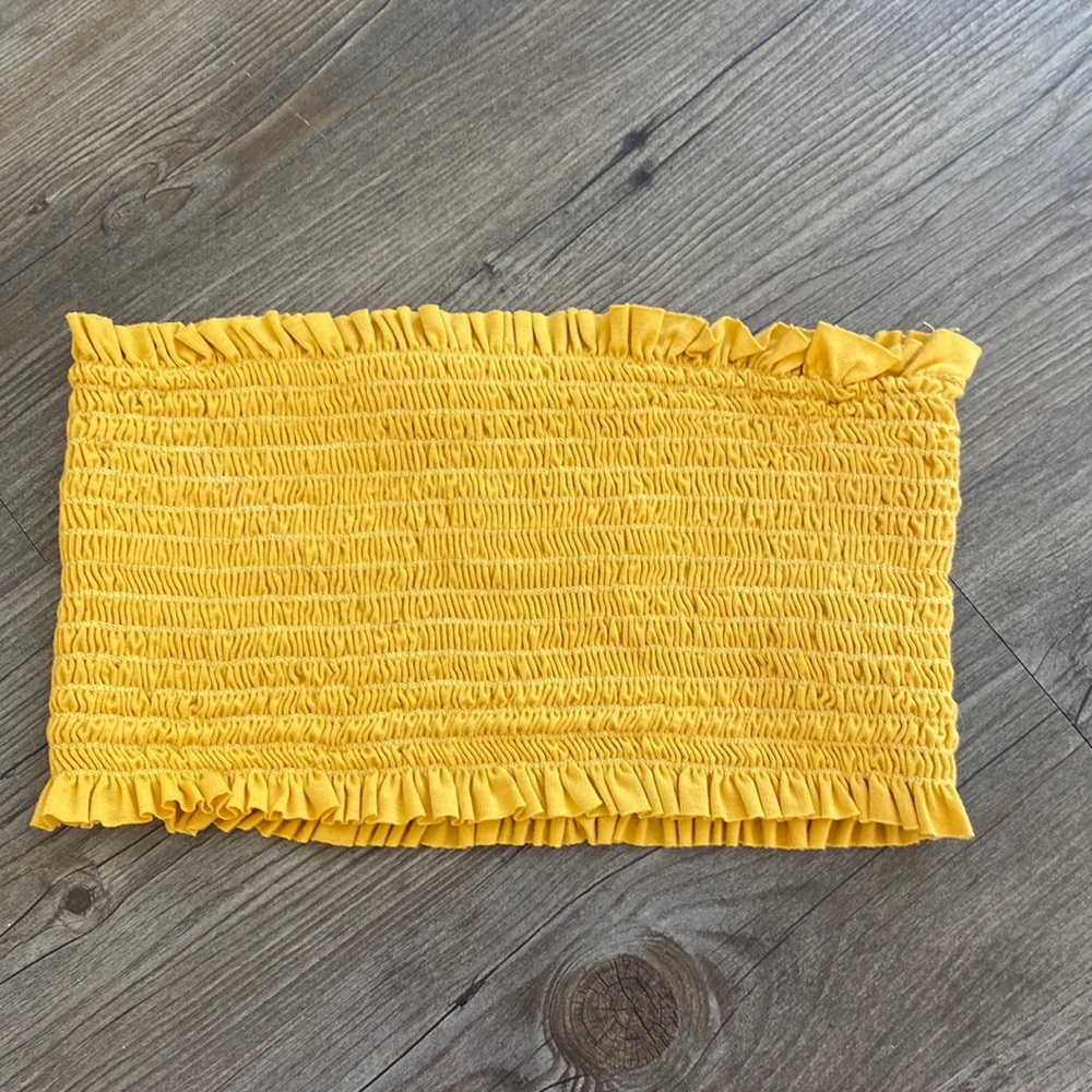 Yellow Bandeau Crop Top